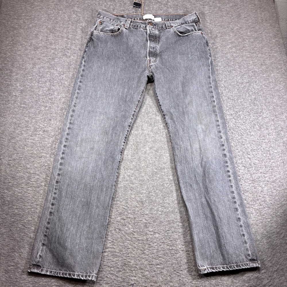 Vintage Levi's 501 Jeans Men 36x30 Faded Black Straight Leg Button Fly